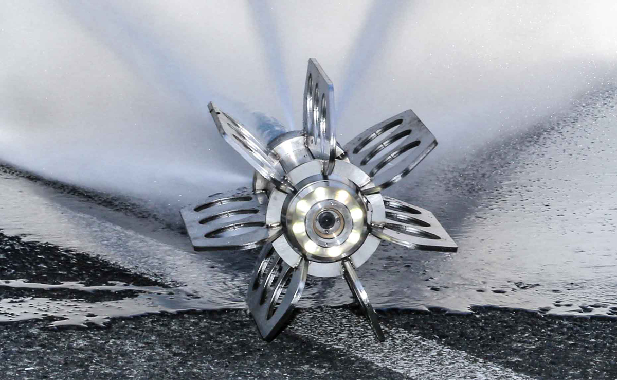 C70-Sewer Robotics Video Jetting nozzle jetting closeup-1200x738